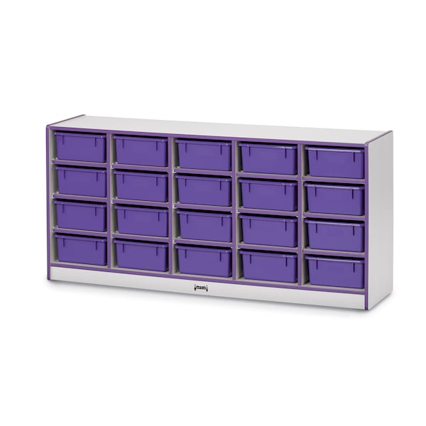 Jonti-Craft Rainbow Accents 20 Tub Mobile Storage, with Tubs, Purple 4021JCWW004 - main